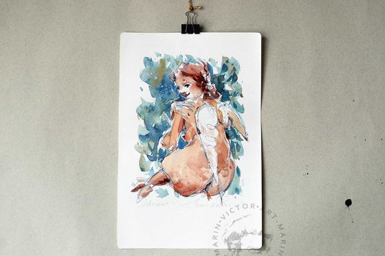 Nude with wings