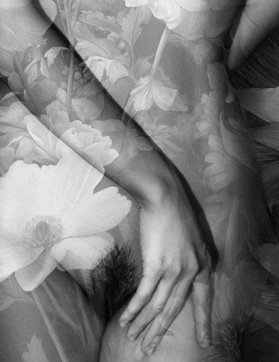 Floral Embrace. Nude.