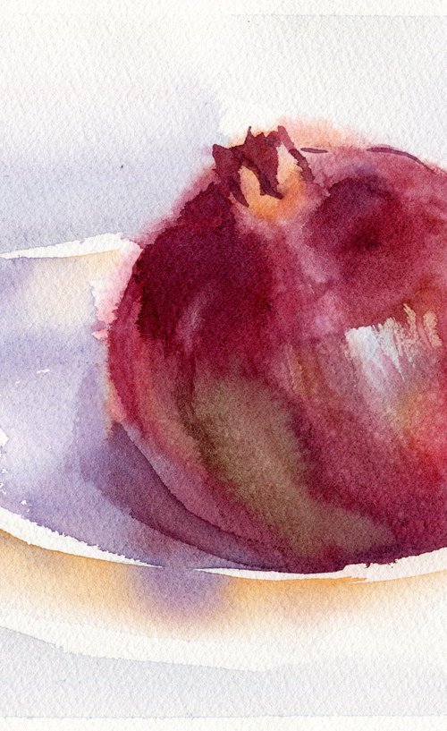 Pomegranate on a plate by SVITLANA LAGUTINA
