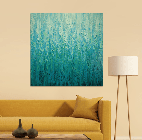 Teal Green Flow - Color Field