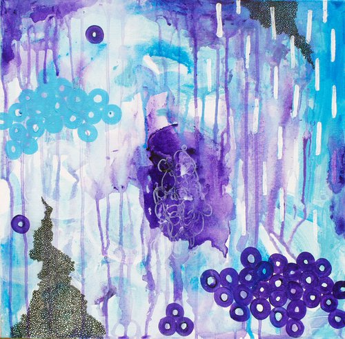 Blue and Purple Abstract Painting by Bex Parker