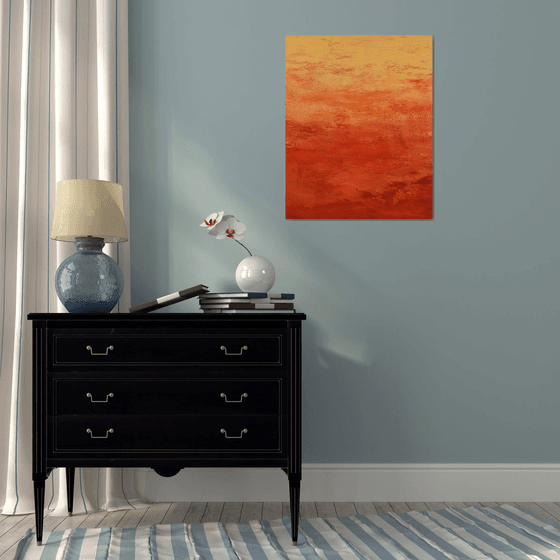 Tangerine Burst - Modern Color Field Abstract