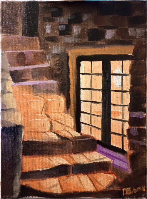 Light from the window on the stone stairs by Dmitry Fedorov