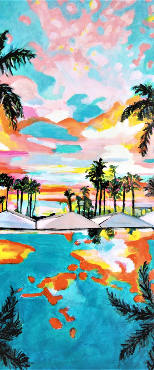 Palm trees / 91 x 70 cm by Alexandra Djokic
