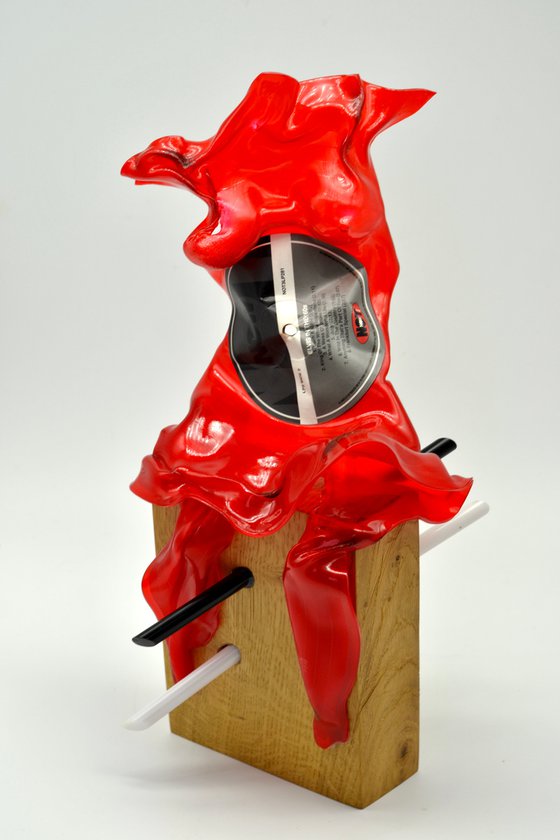 Vinyl Music Record Sculpture - "Wake Up and Fight"
