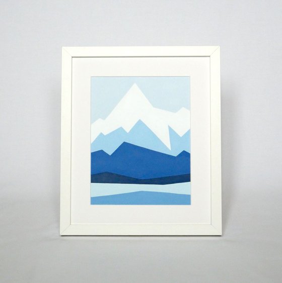 Geometric mountain painting.