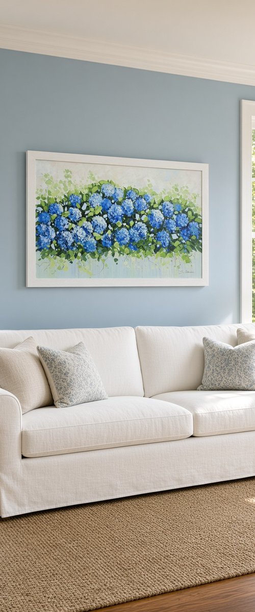 Blue Hydrangea Garden by Sveta Osborne