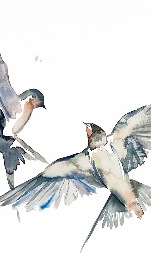 Swallows in Flight No. 42 by Elizabeth Becker
