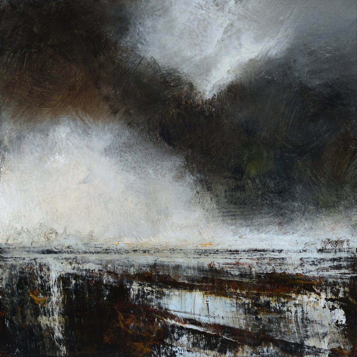 Expressive Landscape Acrylic Painting By Colin Slater, 6 X 6, 5 Squared, No.8, Original Artwork