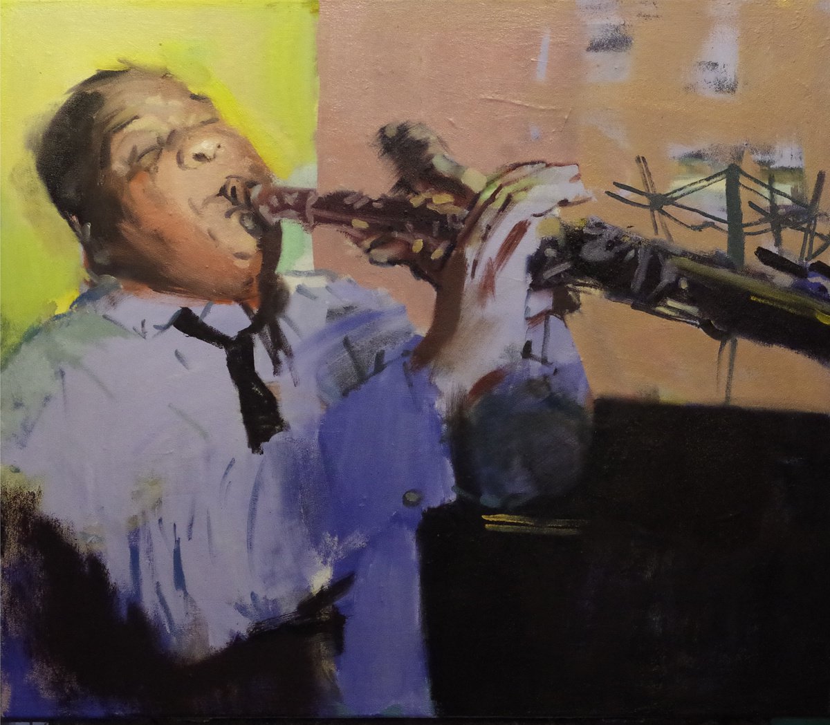 Impressionistic Portrait Oil Painting By Vygandas Doveika, 28 X 24", Musician, Original Artwork