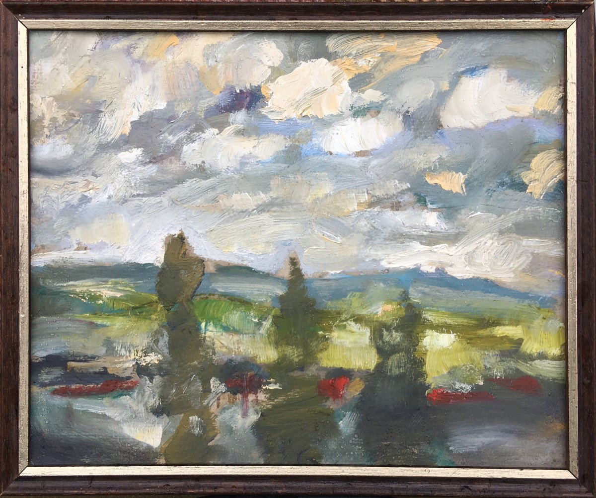Impressionistic Landscape Oil Painting By Guy Pickford, 10 X 8, In The Presence Of Water, Original Artwork