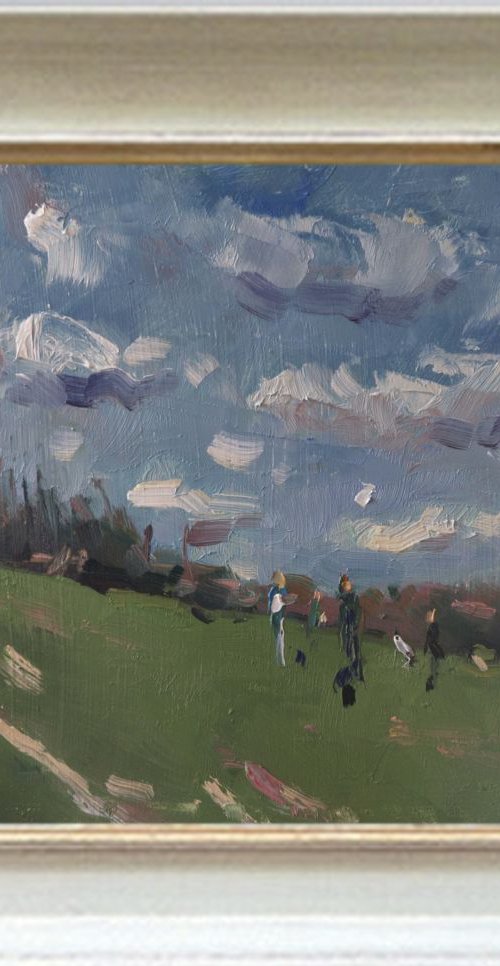 Dog Walkers on a Windy Day by Andre Pallat