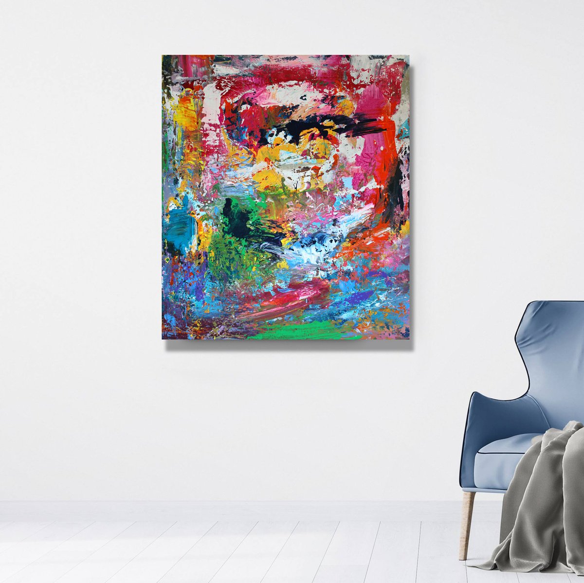 Abstract Acrylic Painting By Mir-Jan, 28 X 31", Abstract 71, Original Artwork