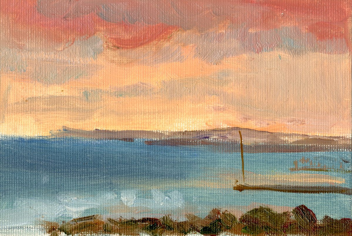 Hove Beach In The Evening By Tanya Sun, 8 X 6, Artwork For Sale On Artfinder