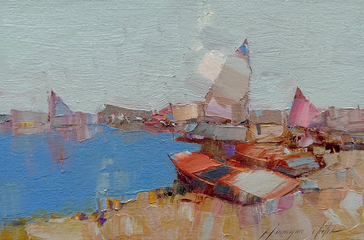 Fishing Boats By Vahe Yeremyan, 14 X 9, Artwork For Sale On Artfinder