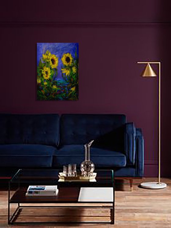 Sunflowers at Dusk
