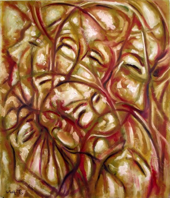 THE CHAOS - Illusionistic figures - Face combination - Oil on canvas (60×70cm)