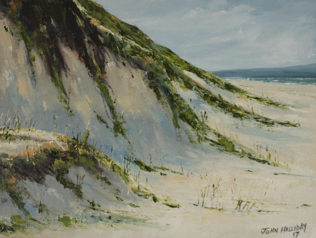 Impressionistic Landscape Oil Painting By John Halliday, 16 X 12, Dunes, Original Artwork