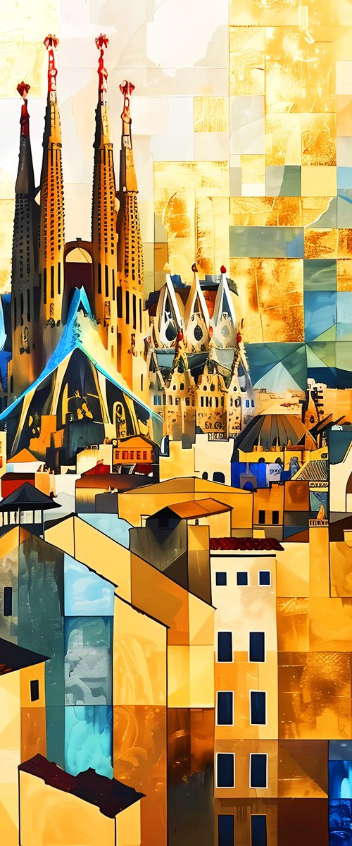 Barcelona in cubism style by BAST