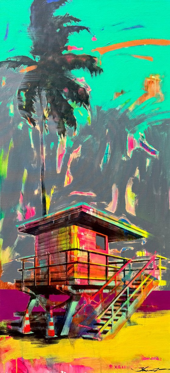 Bright sunset at the Miami