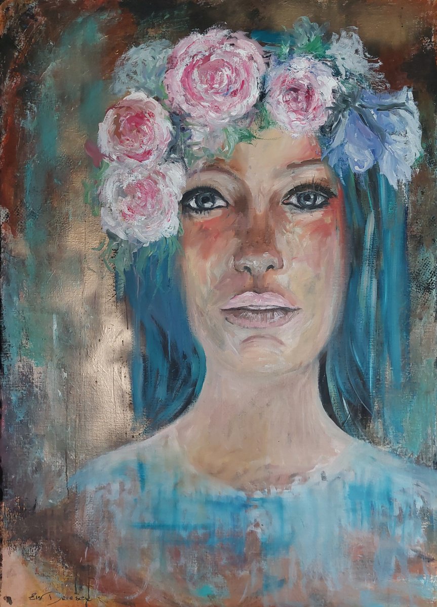 Impressionistic Painting , Flower Girl By Els Driesen, 39 X 55, Artwork For Sale On Artfinder