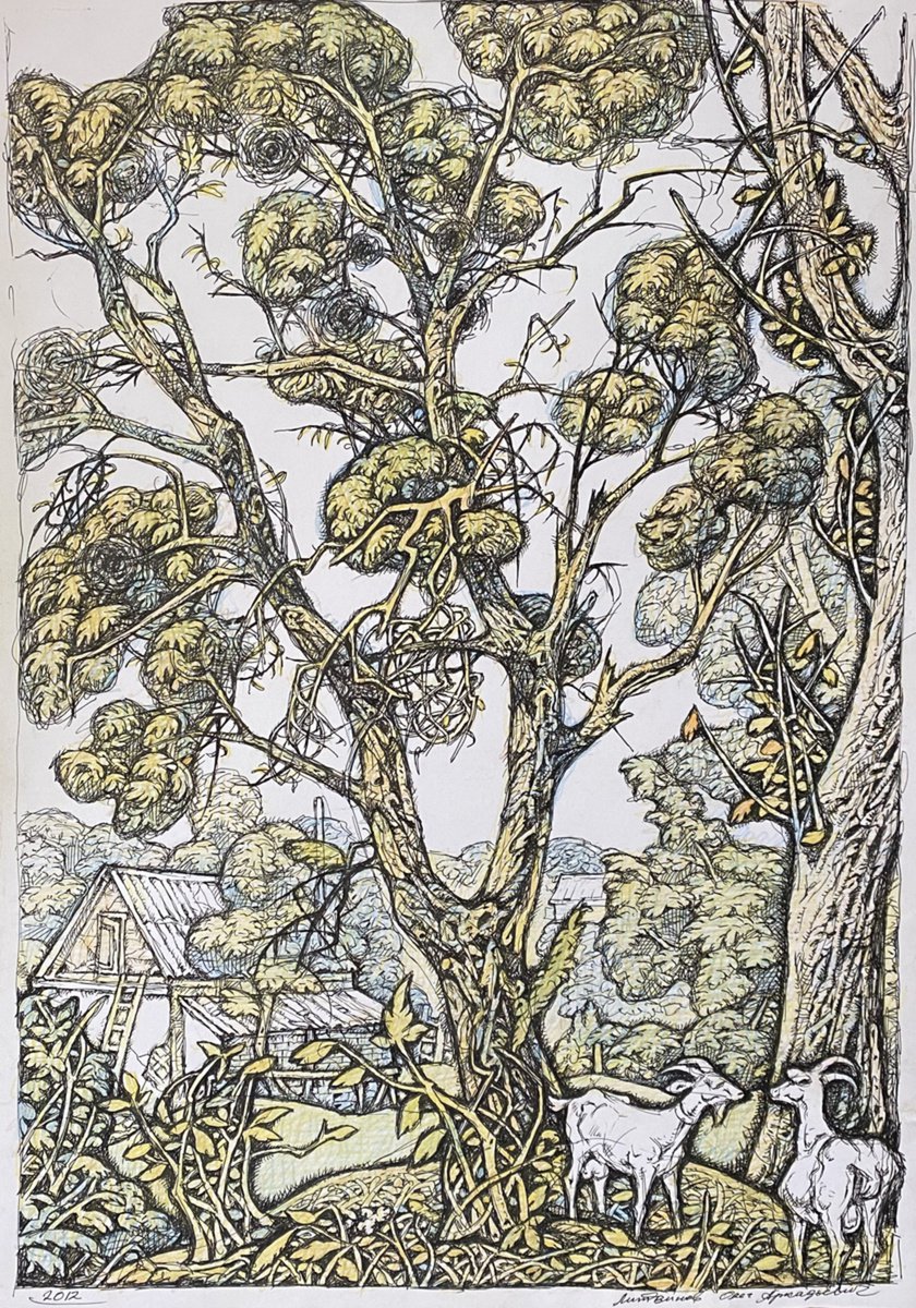 Impressionistic Landscape Painting By Oleg And Alexander Litvinov, 22 X 13", August Ii, Original Artwork