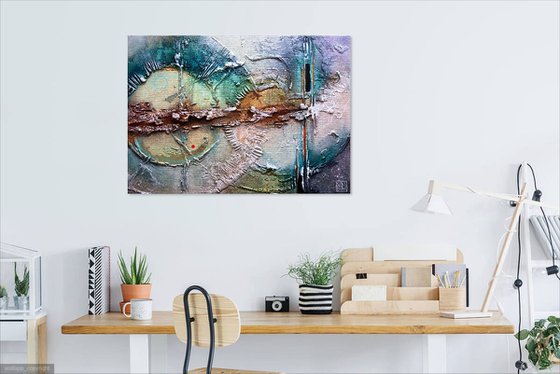 PARALLEL REALITIES 7602 3D textured abstract painting on canvas