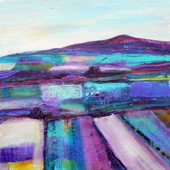 Abstract landscape - Dales #2  (ready to hang semi abstract landscape on box canvas)