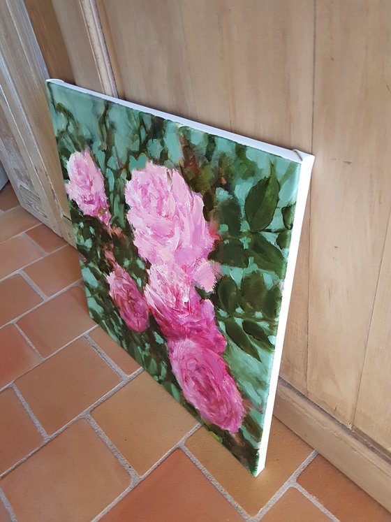 "Pink roses" - medium size - 50X50 cm