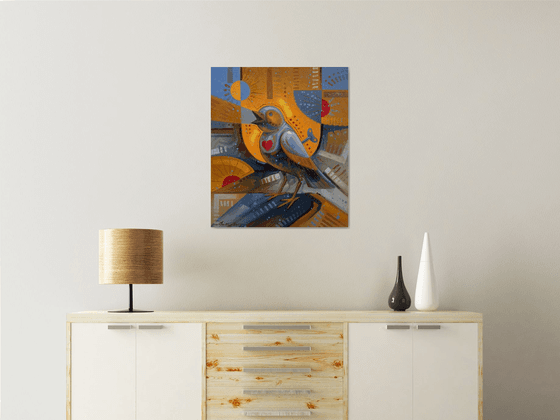 The bird sings