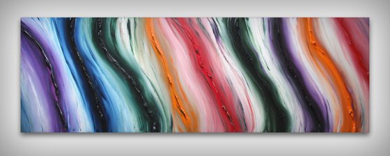 Pure Color - 120x40 cm, LARGE XXL, Original abstract painting, oil on canvas,