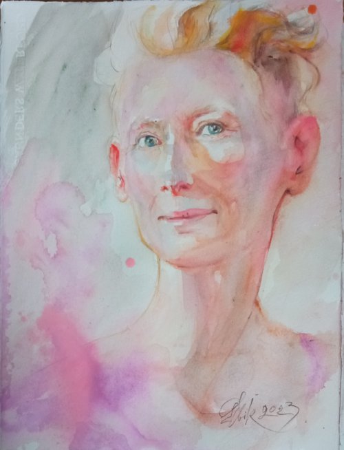 Tilda Swinton portrait by Irina Bibik-Chkolian