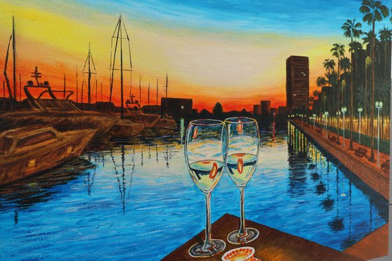 TWO GLASSES OF WHITE, 80*60