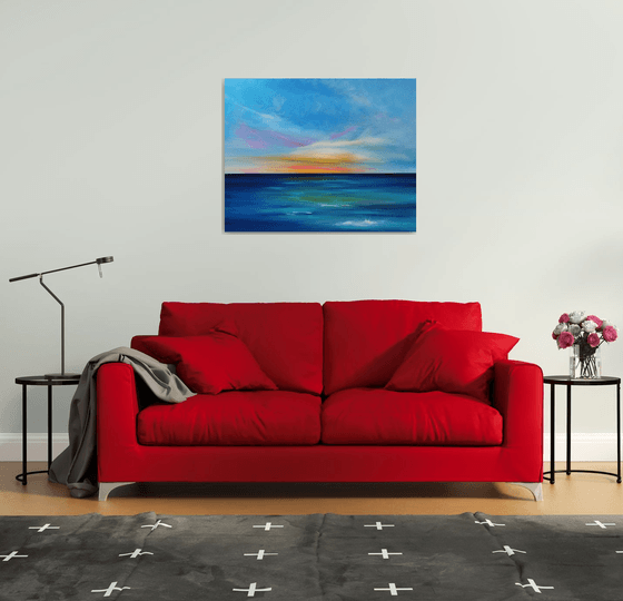 Dusk Embers - Cornish Seascape, Art, Skyscape