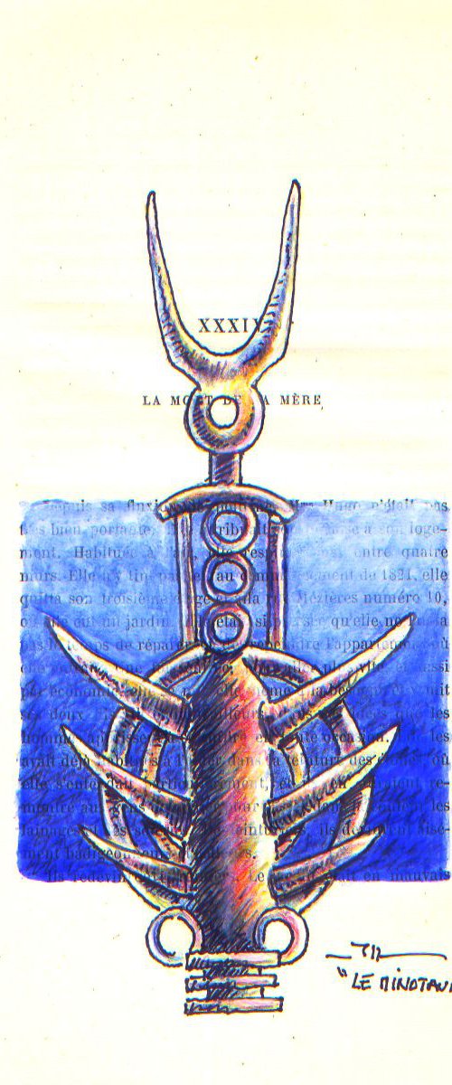 Minotaure, sketch of sculpture by Jean-Luc Lacroix