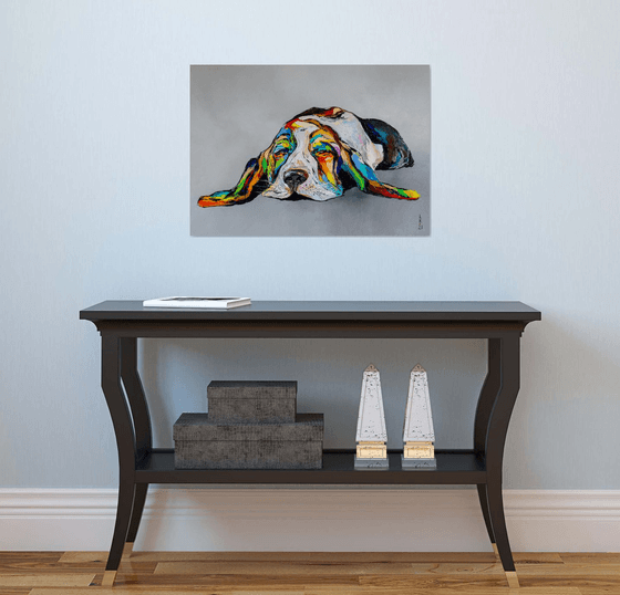 Dreaming basset hound