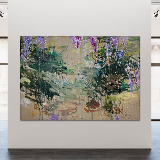 Wisteria over the pond