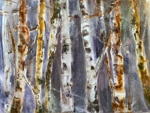 Birches Barcode by Anna Boginskaia
