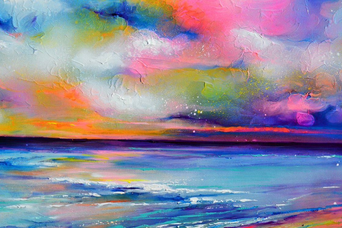 Original Acrylic Painting - New Horizon 175 by Soos Roxana Gabriela
