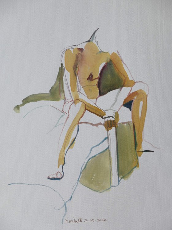 Seated male nude