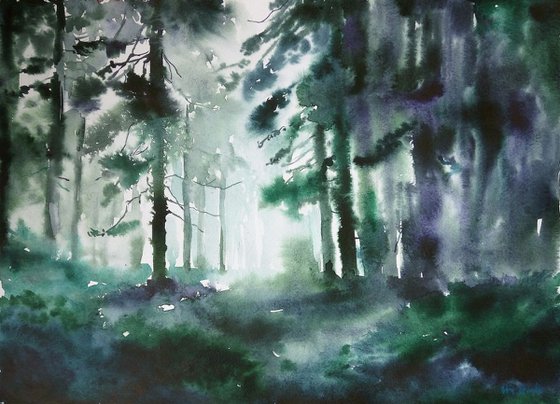 Watercolor "Forest"  by Artem Grunyka