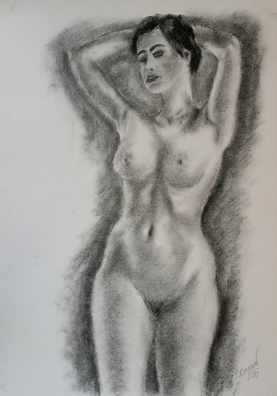 Female Figure #64 Charcoal