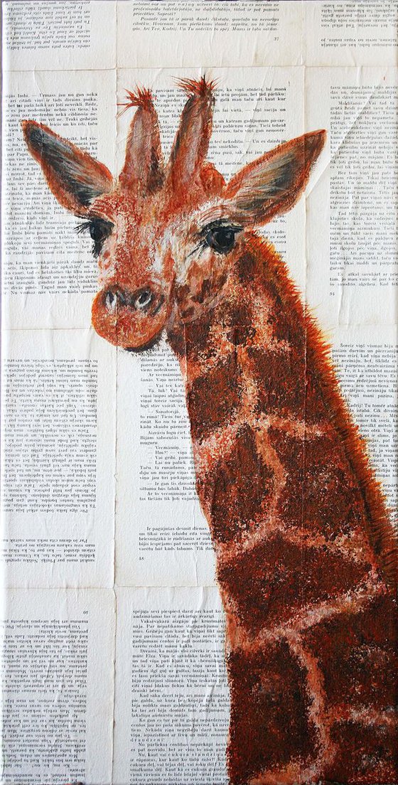 Vintage Giraffe 02 / Original Painting