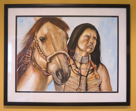Warrior with Horse, Native American.