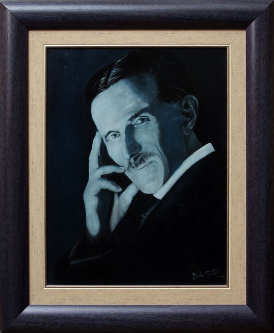 Nikola Tesla - Blue Portrait