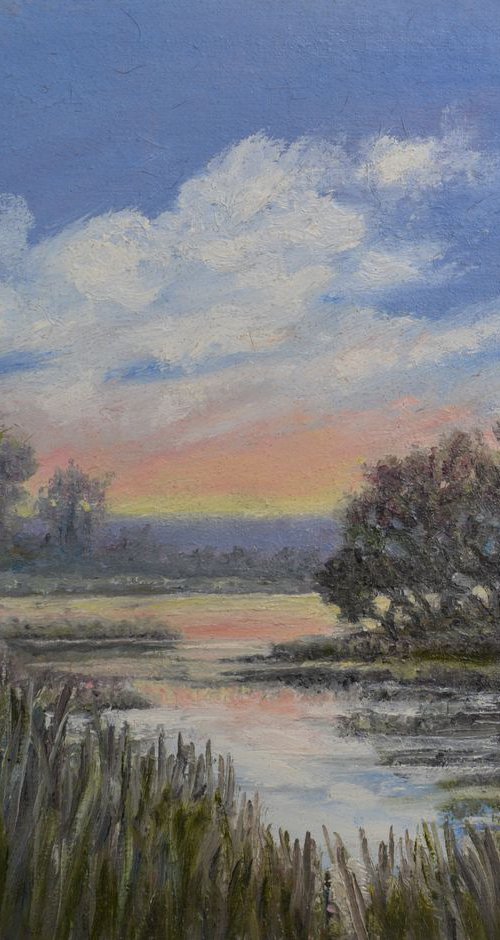 Marsh Sketch # 3 - 8X10 oil by Kathleen McDermott