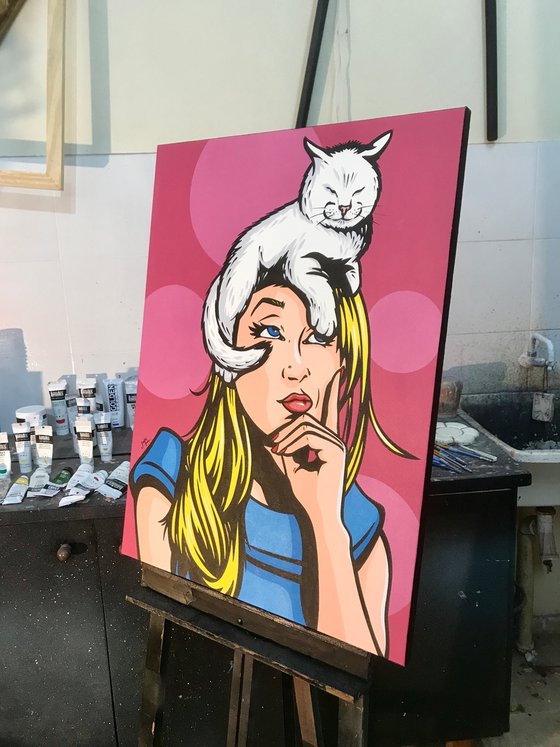 Cat On A Hot Blonde Head