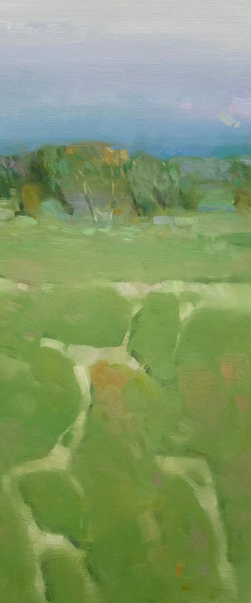 Summer Valley, Original oil painting, Handmade artwork, One of a kind by Vahe Yeremyan