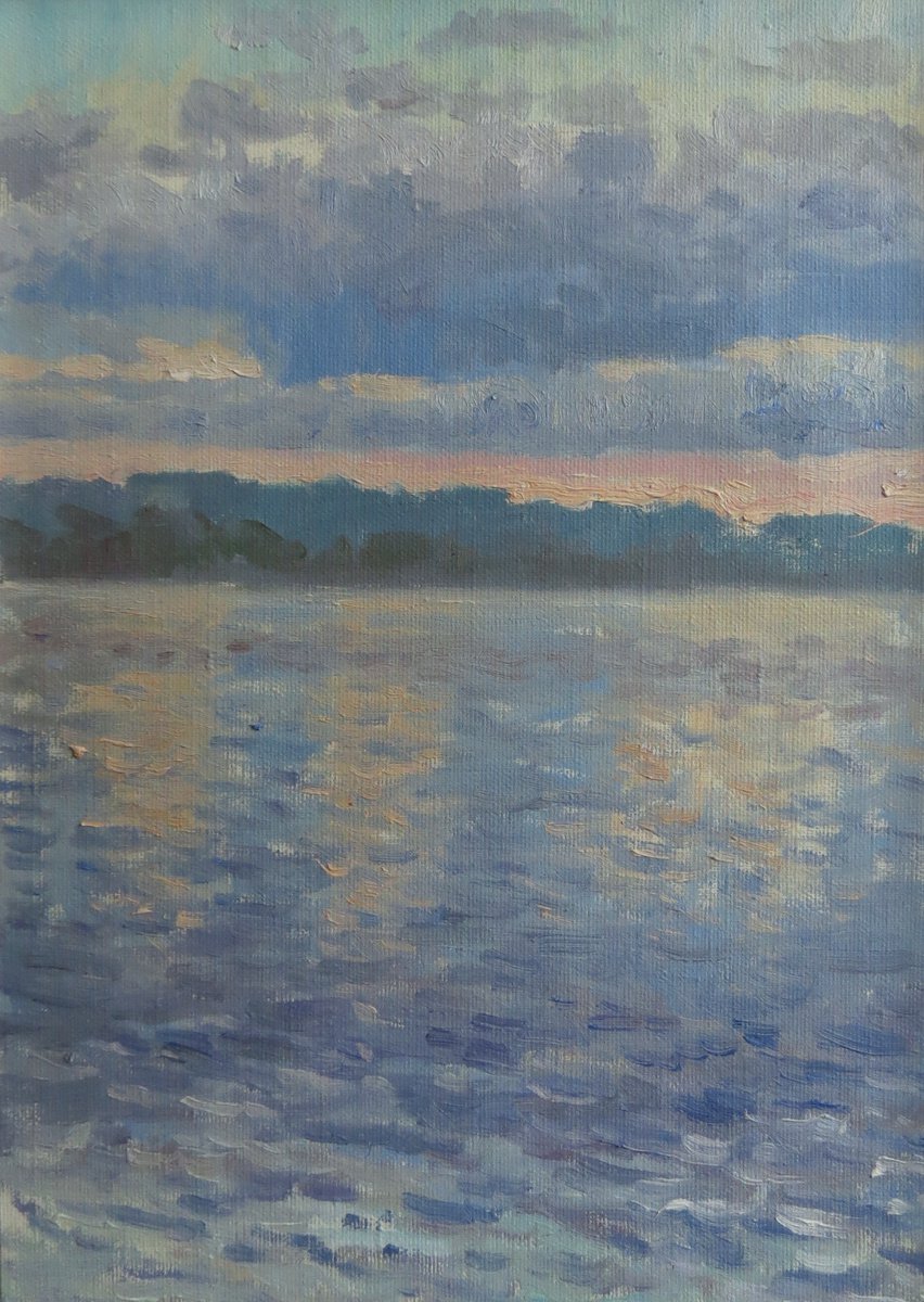 Sunset on the lake by Olga Goryunova