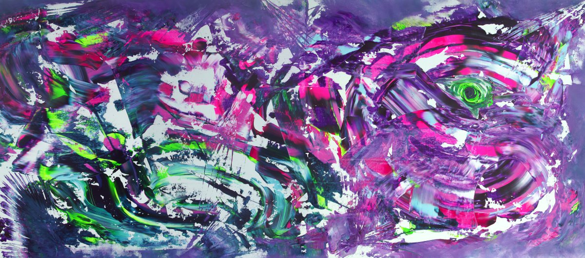 Abstract Acrylic Painting By Davide De Palma, 79 X 35, Clumsy, Original Artwork